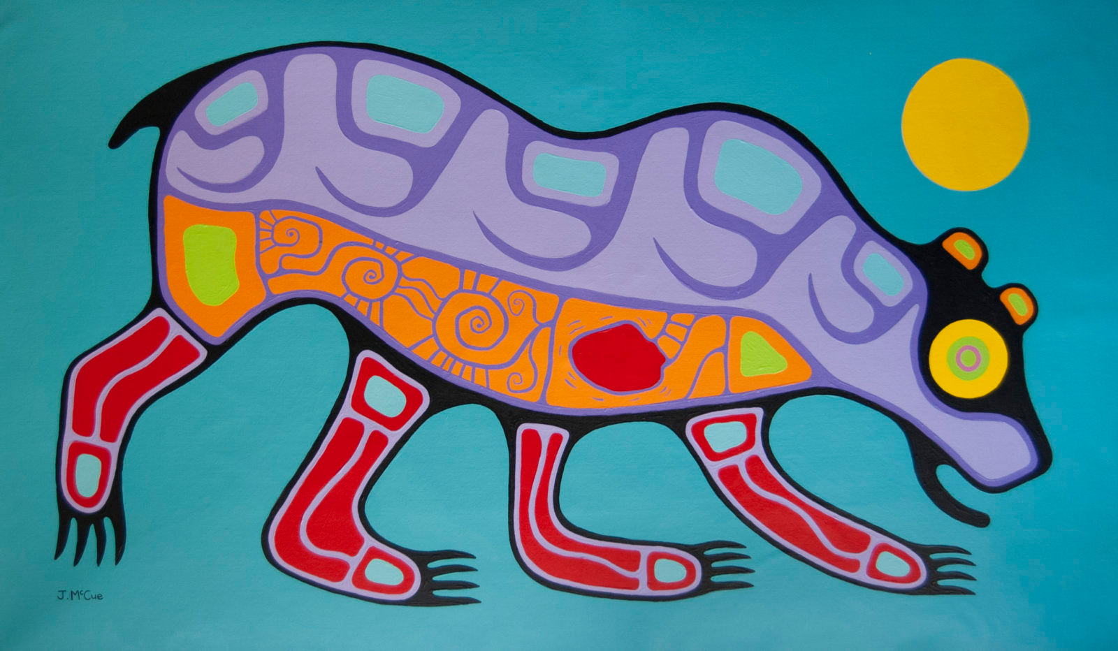 “Bear at Night” Acrylic on canvas 43” x 70”